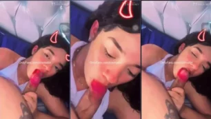 Rosmailin está practicando sexo oral con un cantante urbano dominicano