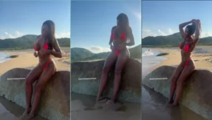 ¡El deleite irresistible de Paty en la playa divirtiéndose y permitiéndose escapar