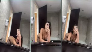 Video de Iris Rodríguez desnuda en el baño a cuatro patas