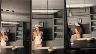 ¡Video de Laura Sahar cocinando bien, sin ropa