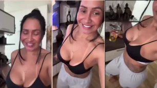 Alessandra Marques se calienta mientras se remoja con voluntad