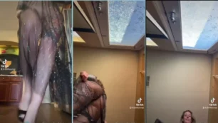 Lyrona Spooky Unagi rockear una pasarela semi desnuda