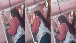 Mada de mamada casera de una joven divirtiéndose y amamantando a su novio frente al espejo