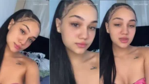 Masha se estimula con el agua de la regadera