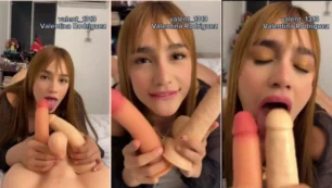 Valentina Rodríguez aventurando con varias pirocas de goma