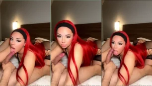 Davinaxx dando esa chupación a la pareja en la cama, solo en el ambiente solo dofans