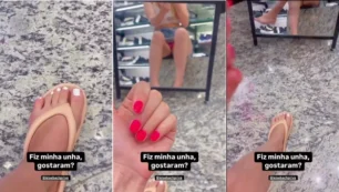 ¡LEISE BACH CHIMBIRA EN LOS UNAS MIENTRAS ENCENDIMIENTO TODO
