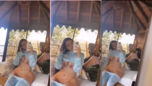 Lioquen levantó la camisa y tiró de los pantalones para mostrar todo