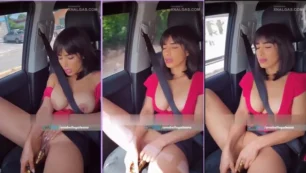 Anabella Galeano disfruta de un momento íntimo en su automóvil al utilizar un juguete vibrador para su placer personal