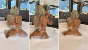 Luna Salvatori aparece completamente desnuda en un jacuzzi mientras se desliza suavemente