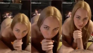 Rubia con curvas disfrutando