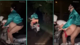 Su mejor amigo observa cómo su primo tiene relaciones sexuales con él en la misma motocicleta
